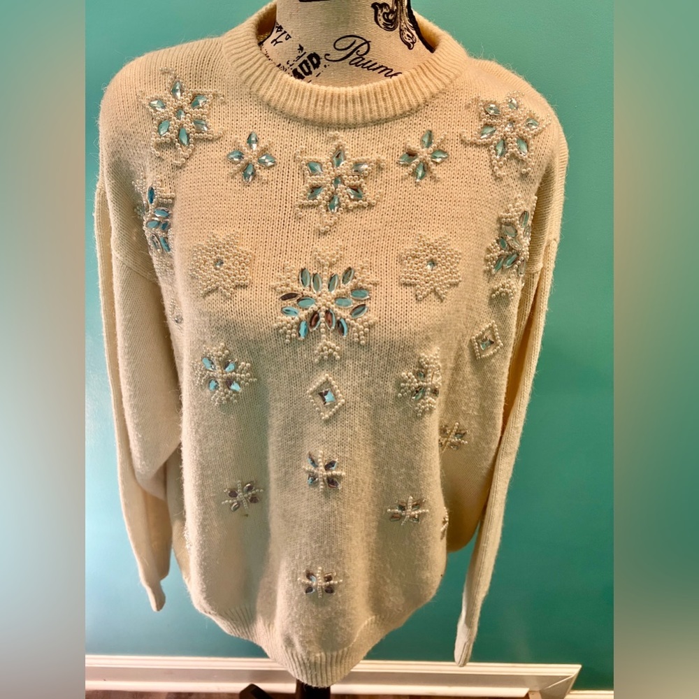 ALFRED DUNNER snow ❄️ flake sweater